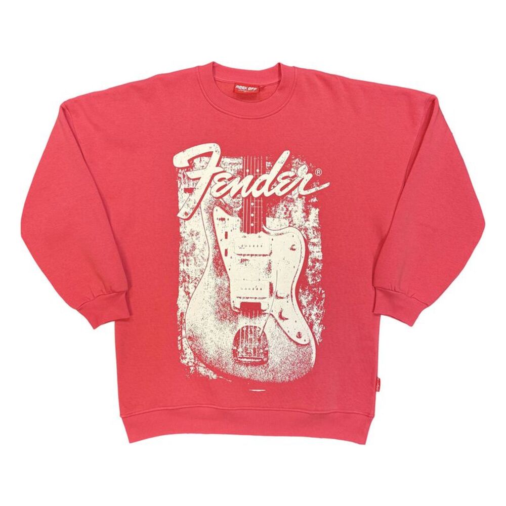 Fender Womens/Ladies Unplugged Distressed Guitar Sweatshirt / Pink